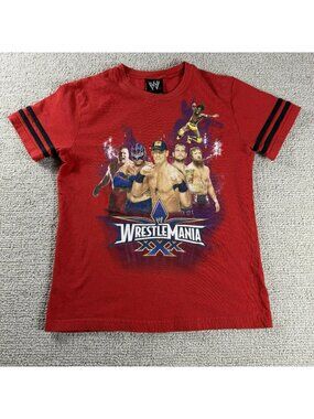 WWE WrestleMania XXX Wrestling Graphic T-Shirt Red Boys Size Large